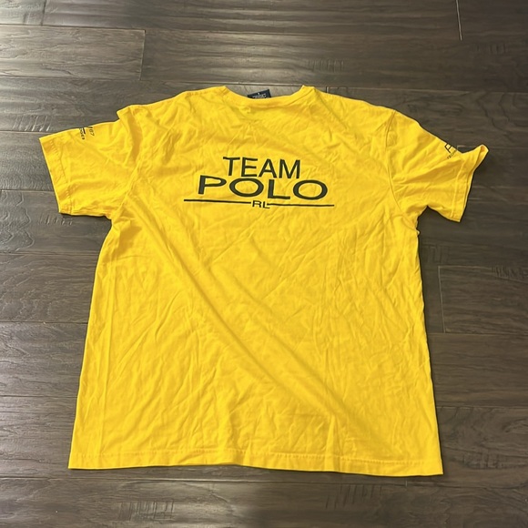 Polo Sport Ralph Lauren Team Polo 67 T Shirt Made in USA yellow